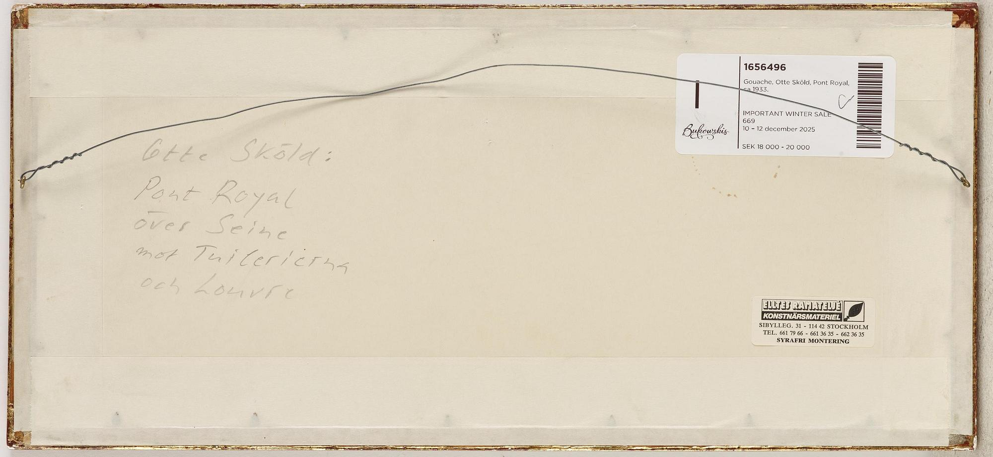 Otte Sköld, Pont Royal over the Seine towards the Tuileries and the Louvre.