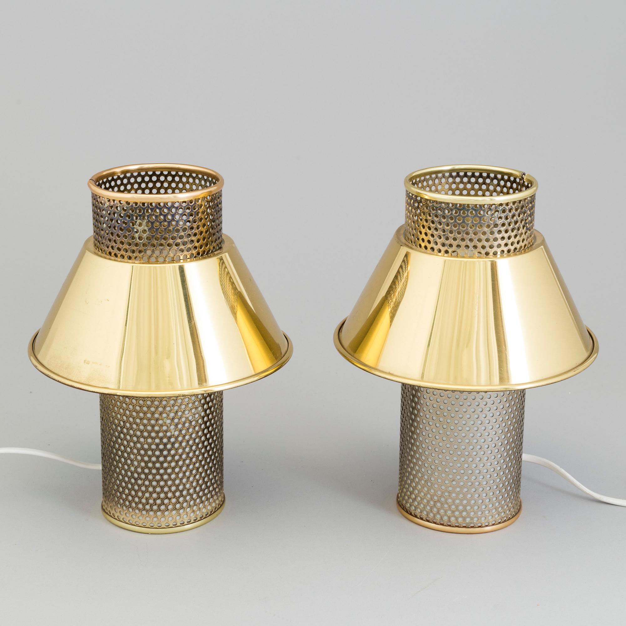 HANS-AGNE JAKOBSSON, bordslampor, ett par, troligen 1960 / 70-tal.
