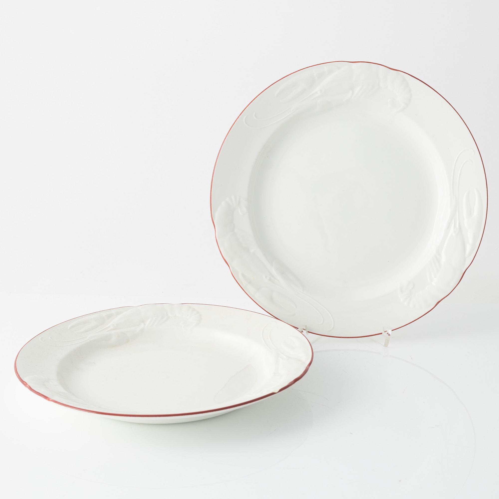 Eight crayfish plates, Rörstrand, second half of the 20th Century.