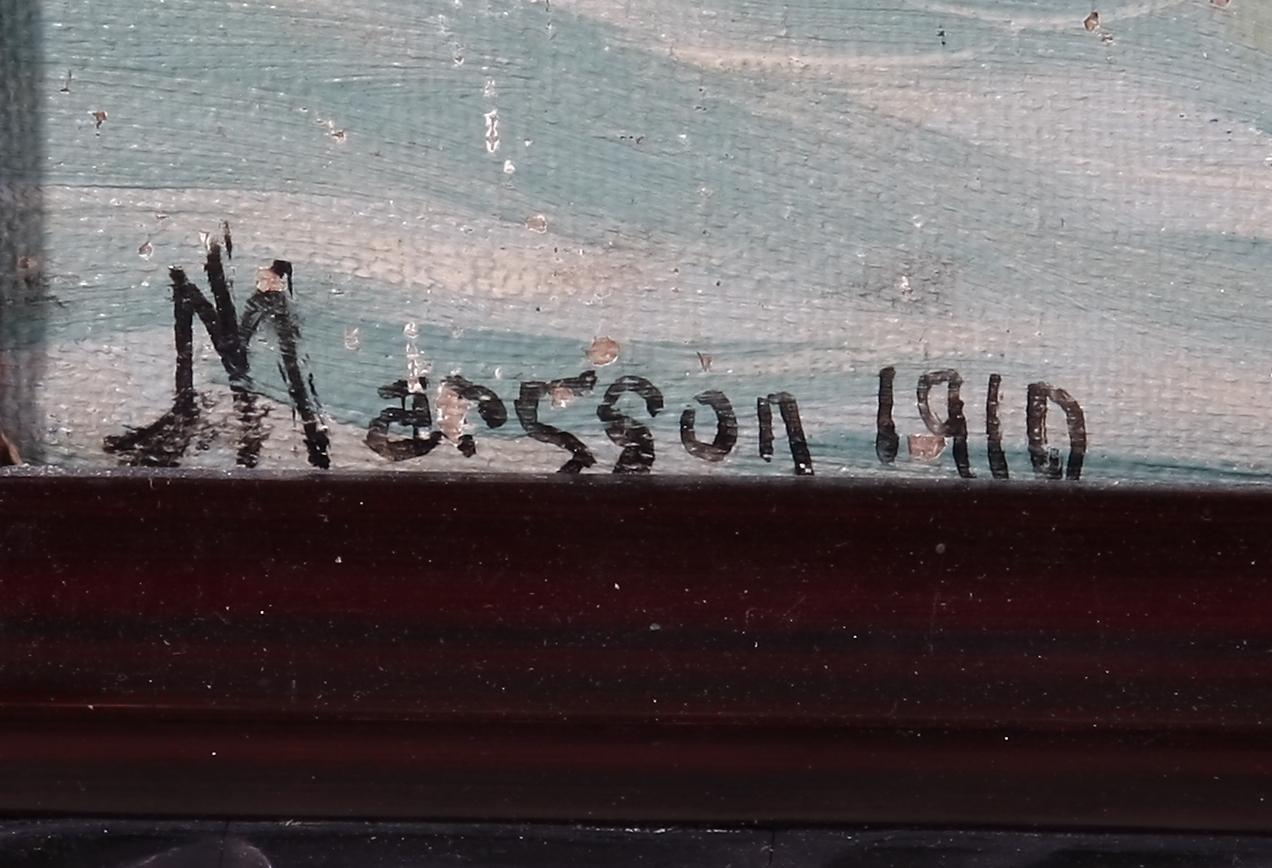 LARSSON, MAURITZ, olja på pannå, sign o dat. 1910.
