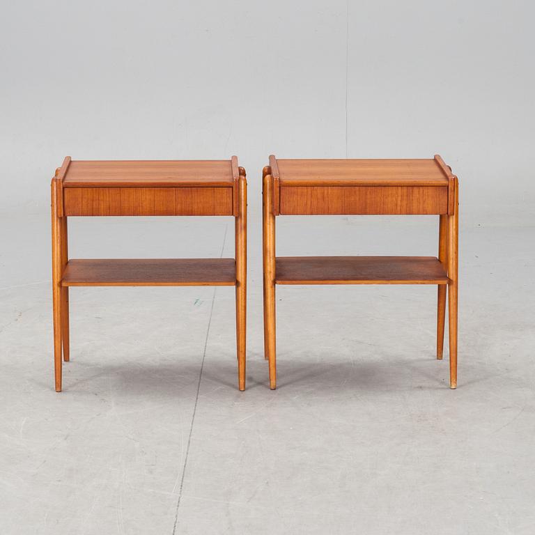 SÄNGBORD, ett par. Carlströms & Co Möbelfabrik. 1950/60-tal.