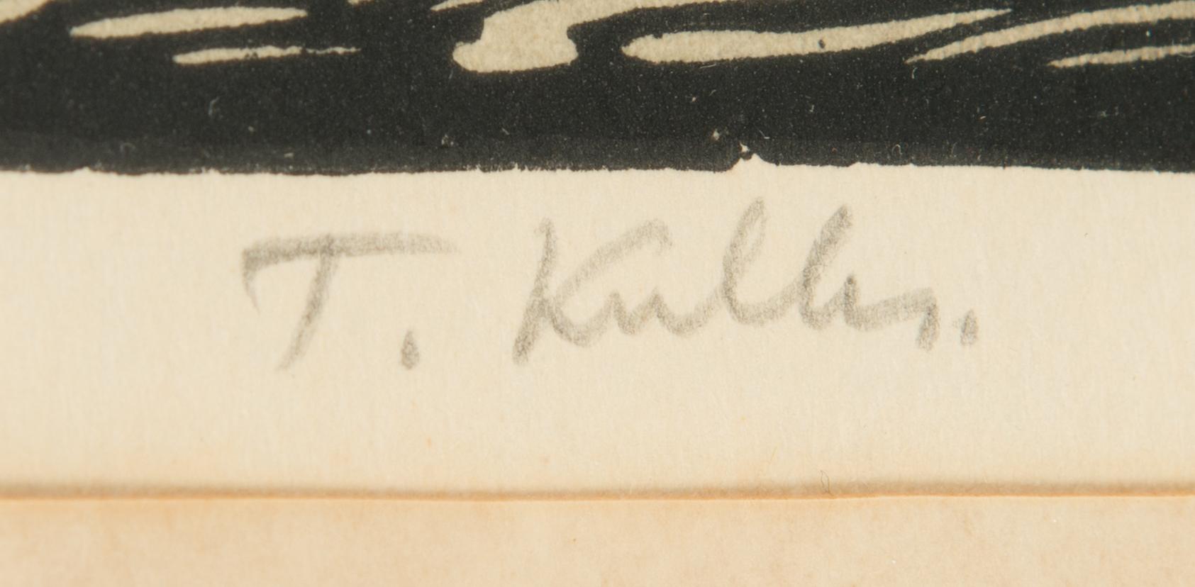 Toivo Kulles, linoleikkaus, 3 kpl, signeeratut ja päivätyt/numeroidut.