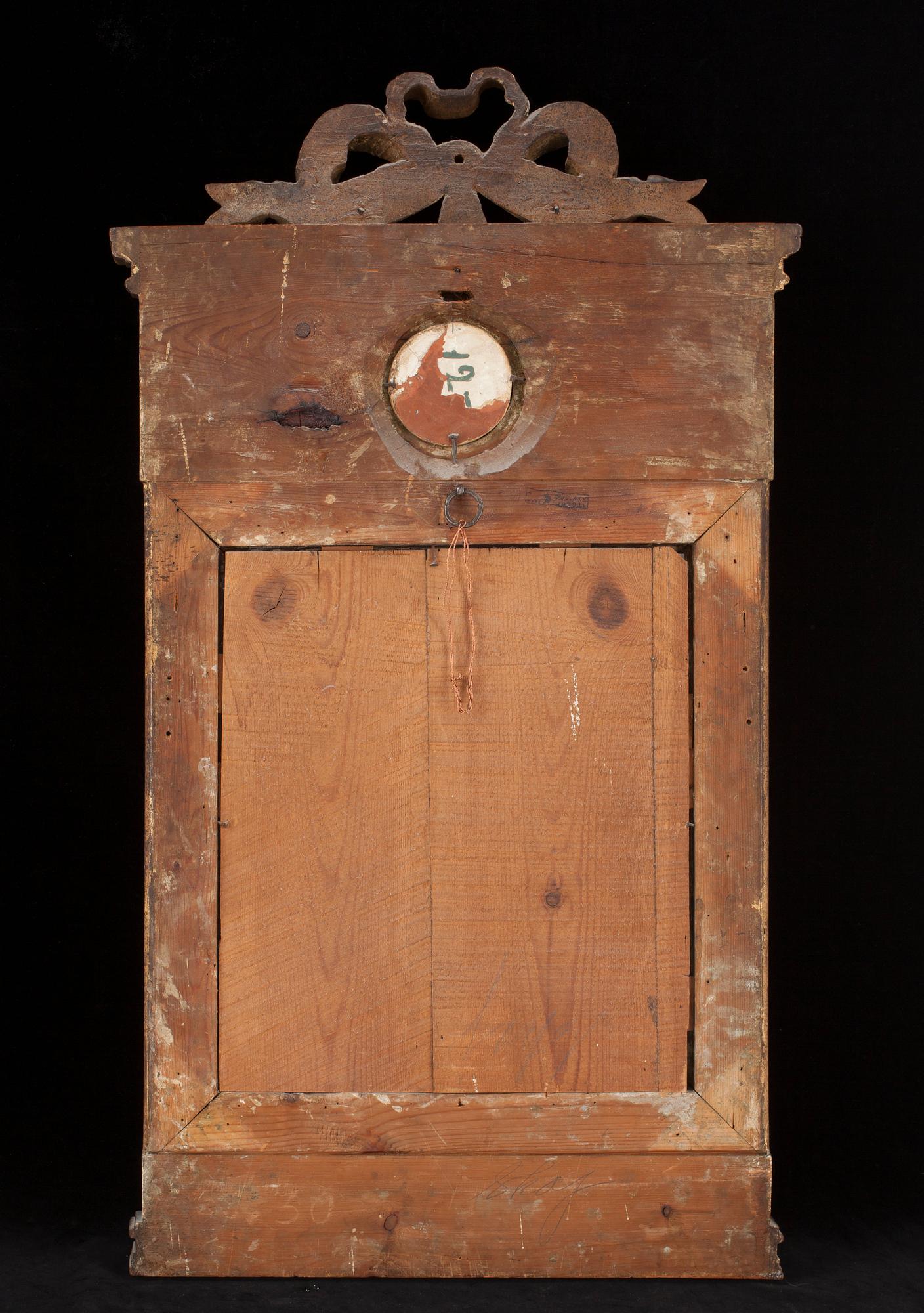 A Gustavian late 18th century one-light girandole mirror.
