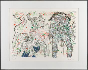 ENRICO BAJ, lithograph, signed, numbered 8/90.