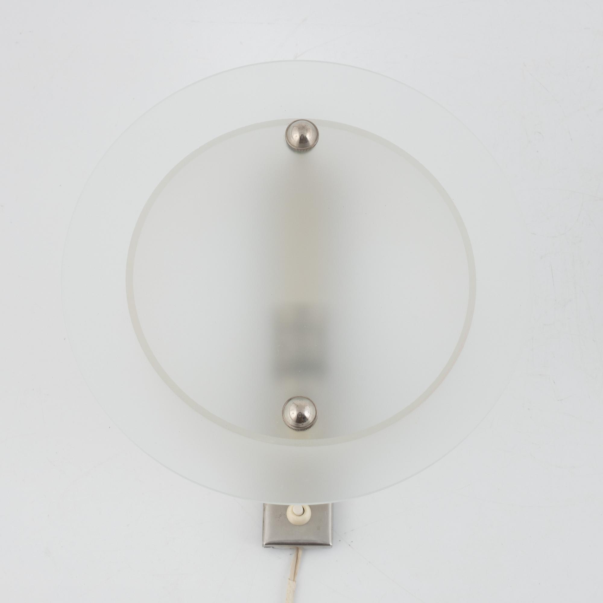 A Pair of 1930s Glass Wall Lamps.