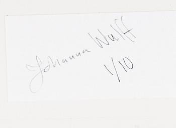 Johanna Wulff, fotografi, signerad och numrerad 1/10 a tergo.