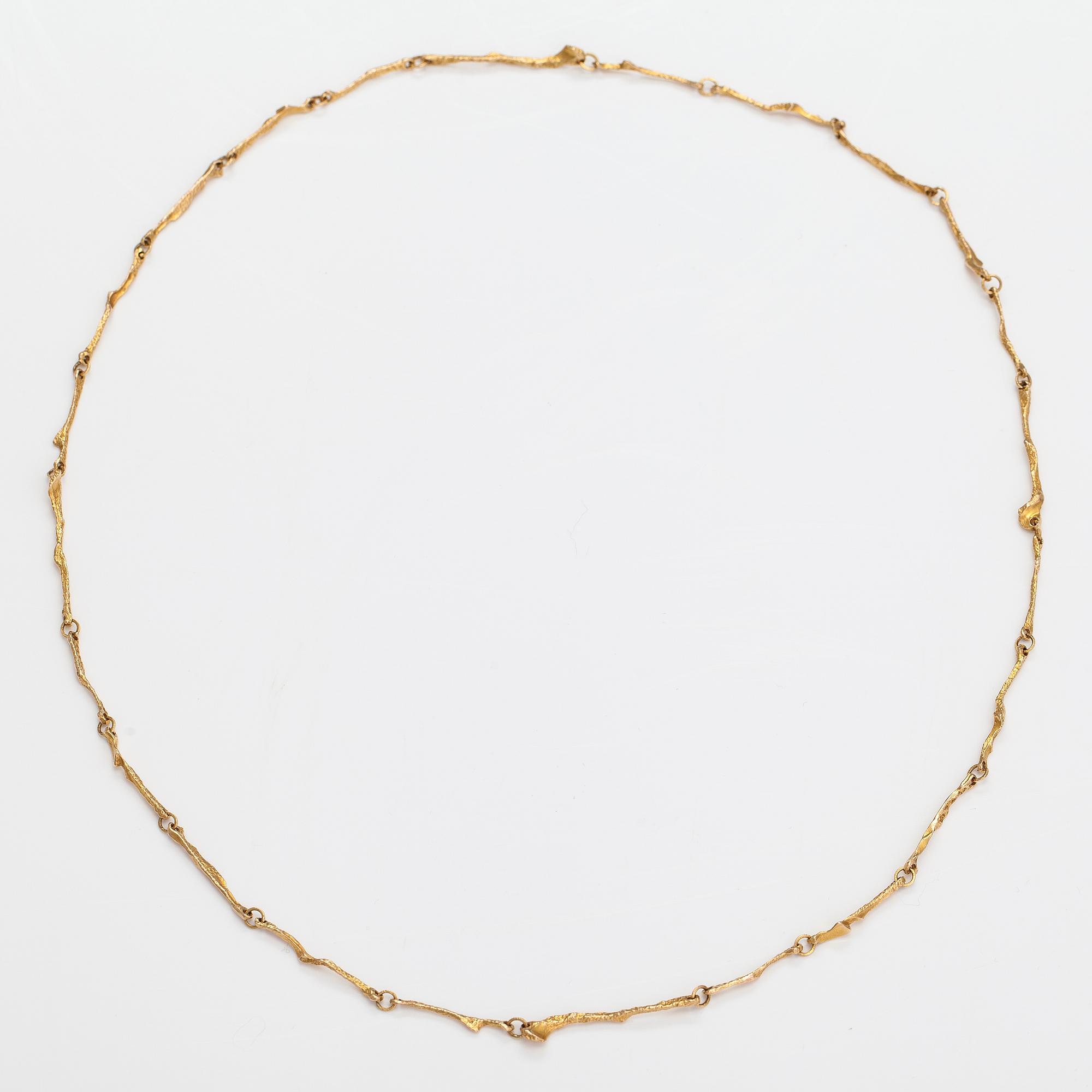 Björn Weckström, A 14K gold necklace "Golden stream". Lapponia 1976.