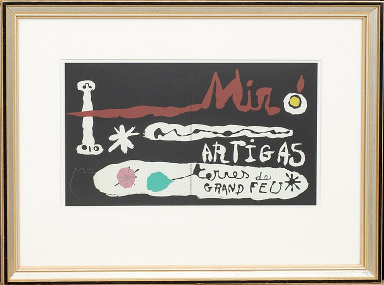 JOAN MIRO, signerat omslag, 'terres de GRAND FEU', 1956.