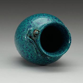 A robinsegg glazed vase, presumably late Qing dynasty.