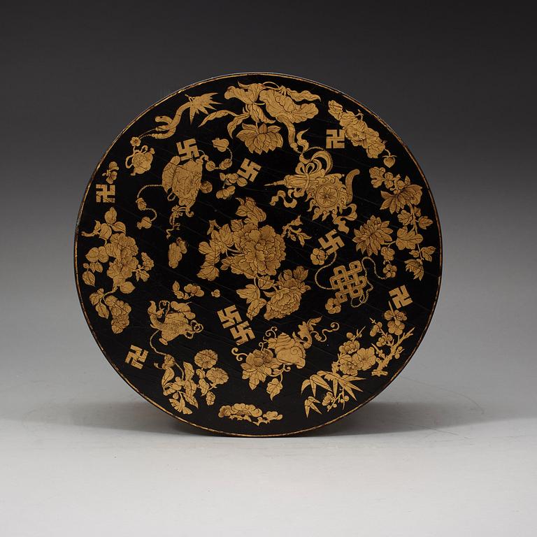 A black lacquer cabinet box with multiple drawers, Qing dynasty, 19th Century.