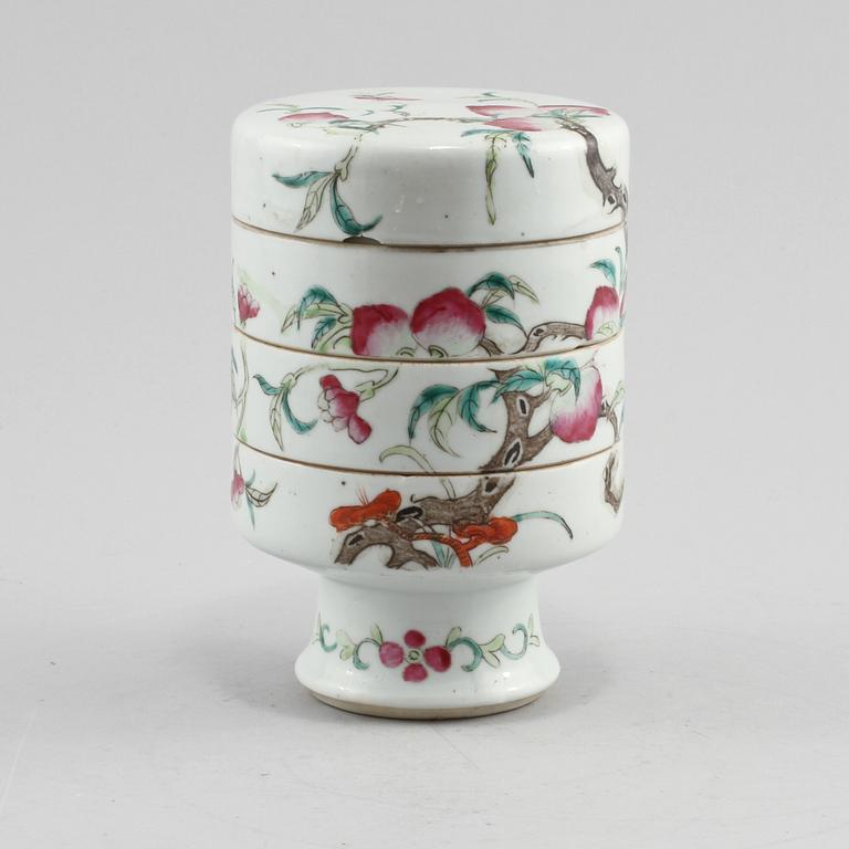 LOCKBURK, 4 delar, porslin, Kina, 1900-tal.