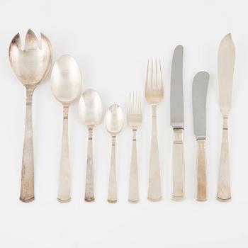Jacob Ängman, cutlery set, 70 pieces, silver, "Rosenholm", GAB Eskilstuna, 1986-1996.