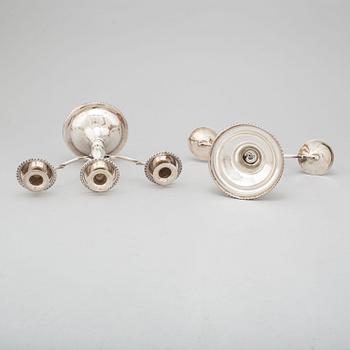 CANDELABRA, a pair, sterling silver, Mexico. Second half of the 20th century.