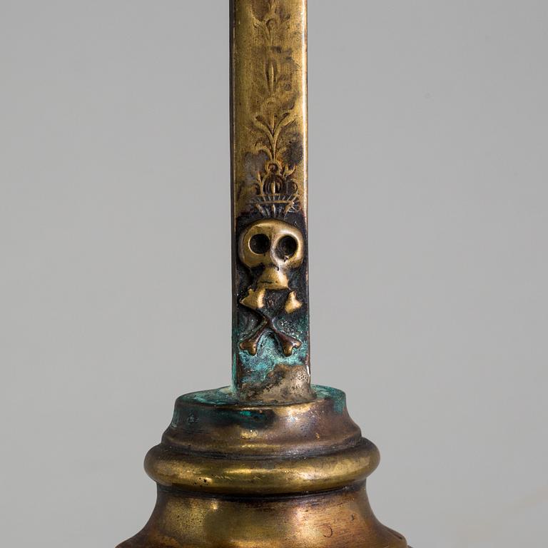 A BRONZE CRUCIFIX, 18th century.