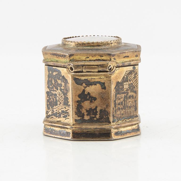 Adrian Lilja luktdosa silver Karlskrona 1857.