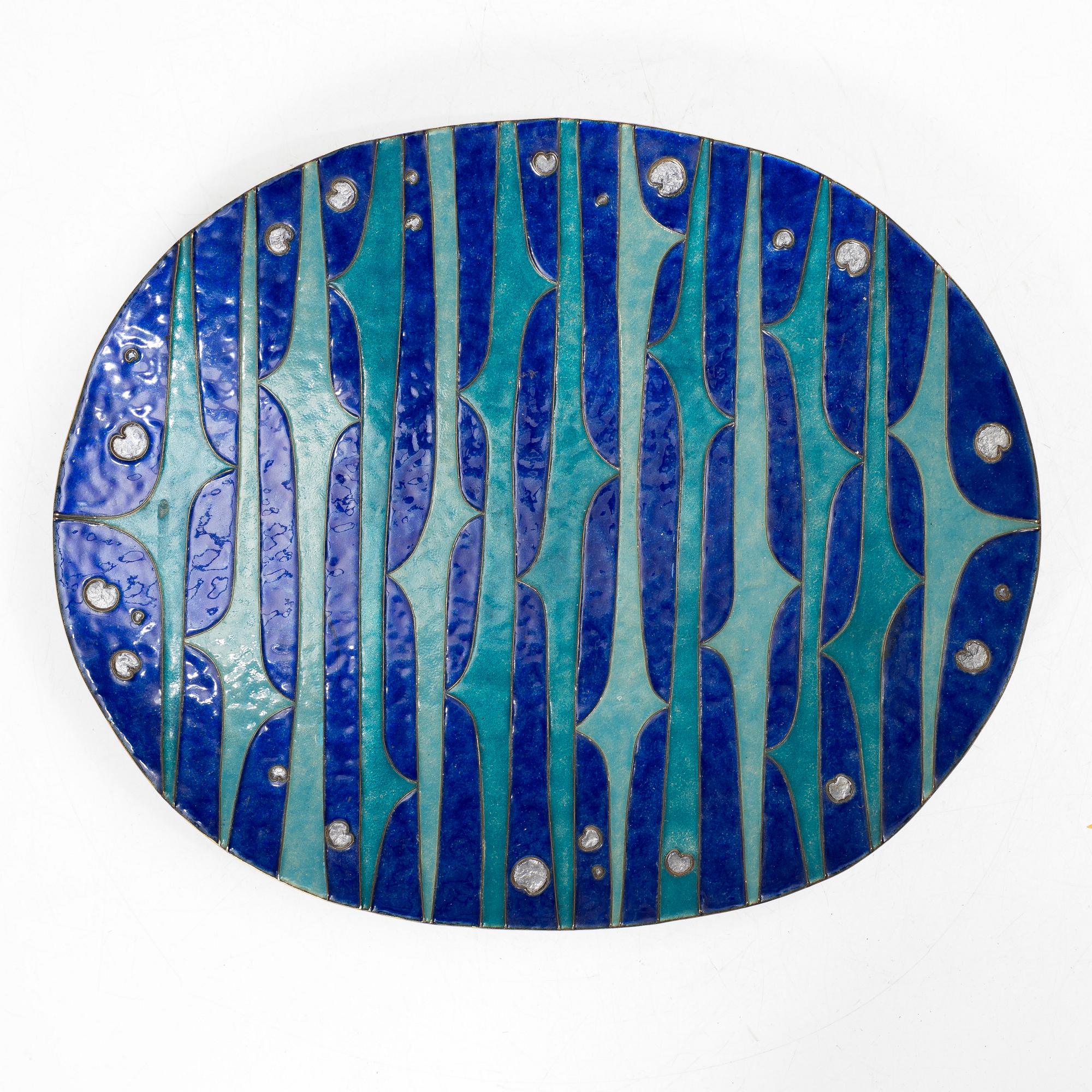 Barbro Littmarck, a brass and enamel dish, WA Bolin.
