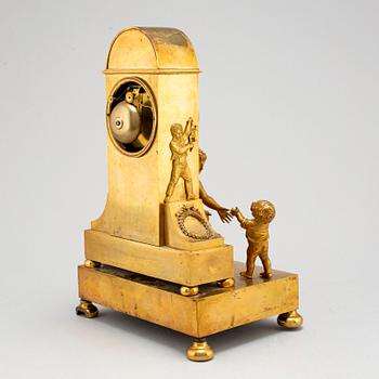 An Empire mantel clock by P H Beurling, master in Stockholm 1783.