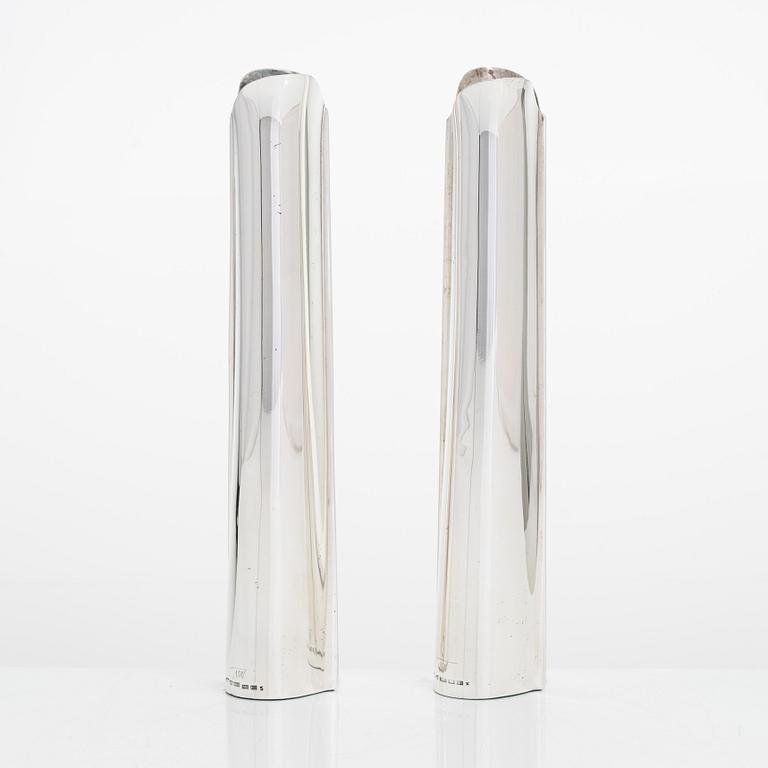 Tapio Wirkkala, Two sterling silver vases, 'TW 36', Kultakeskus Hämeenlinna, 1959.