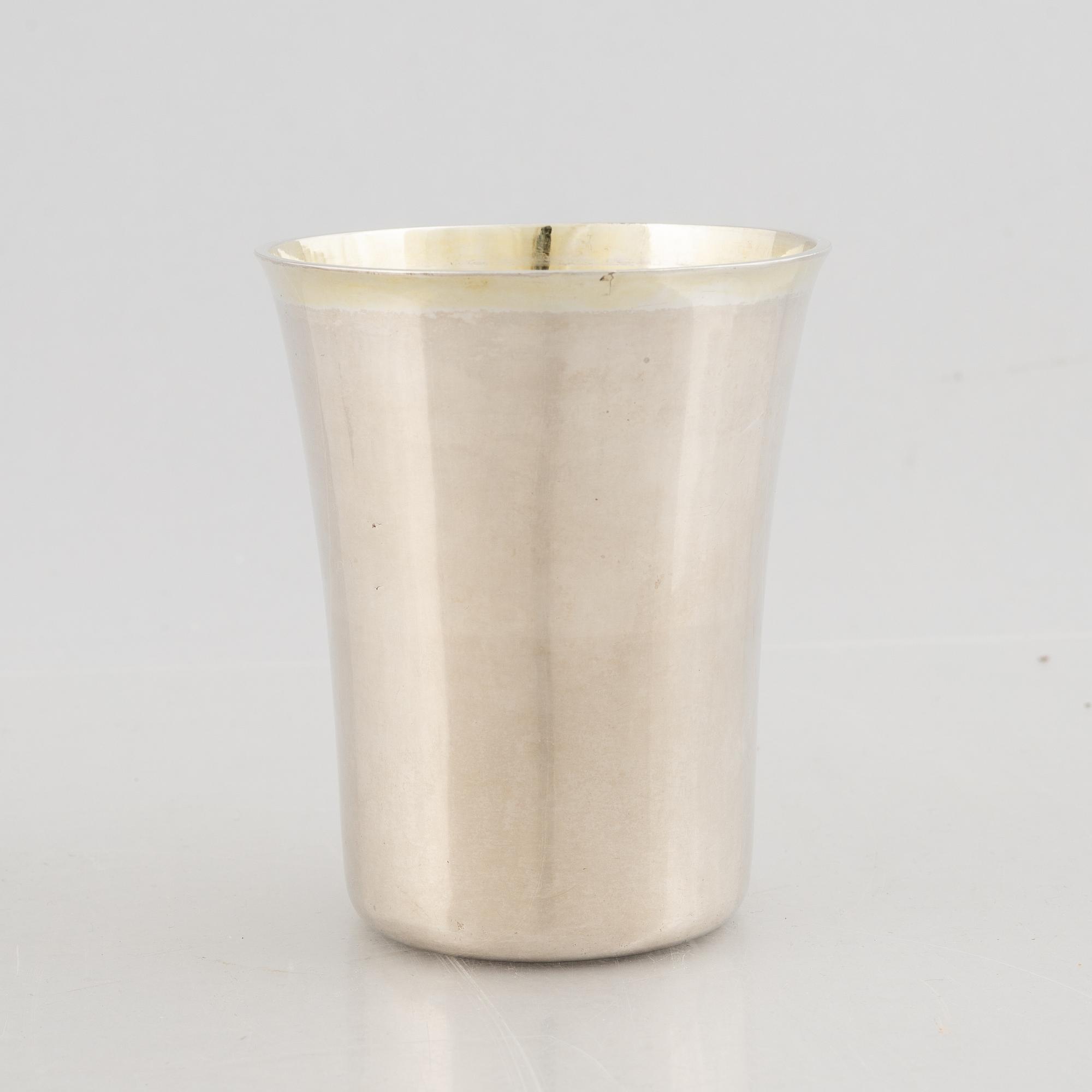 A Swedish late 18th century parcel-gilt silver beaker, mark of Anders Isleben, Norrköpimng 1795.