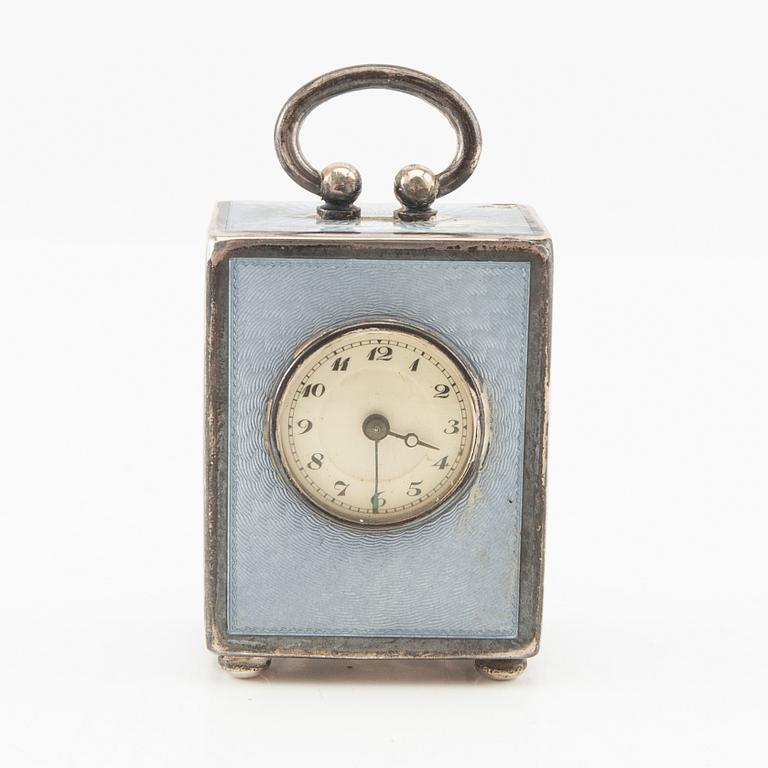 Travel clock, early 20th century.