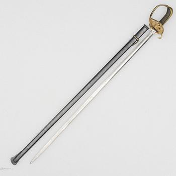 Sabre, Swedish, for infantry officer, 1860s/70s, with scabbard.