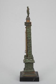 TERMOMETER / SOUVENIR, patinerad brons, Paris Frankrike 1800-tal.