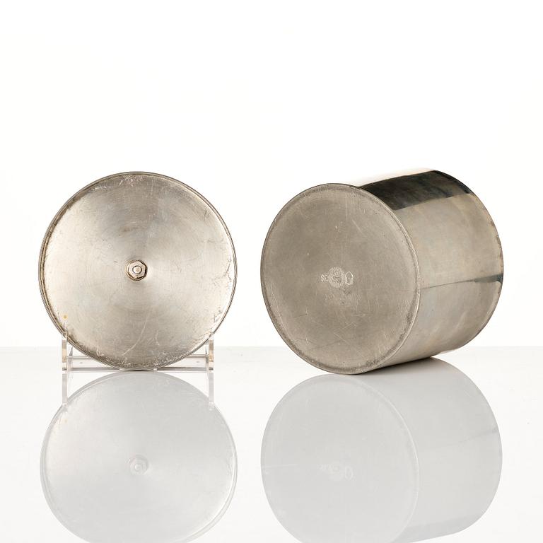 Estrid Ericson, a lidded pewter jar set with an agate, Firma Svenskt Tenn, Stockholm 1935.