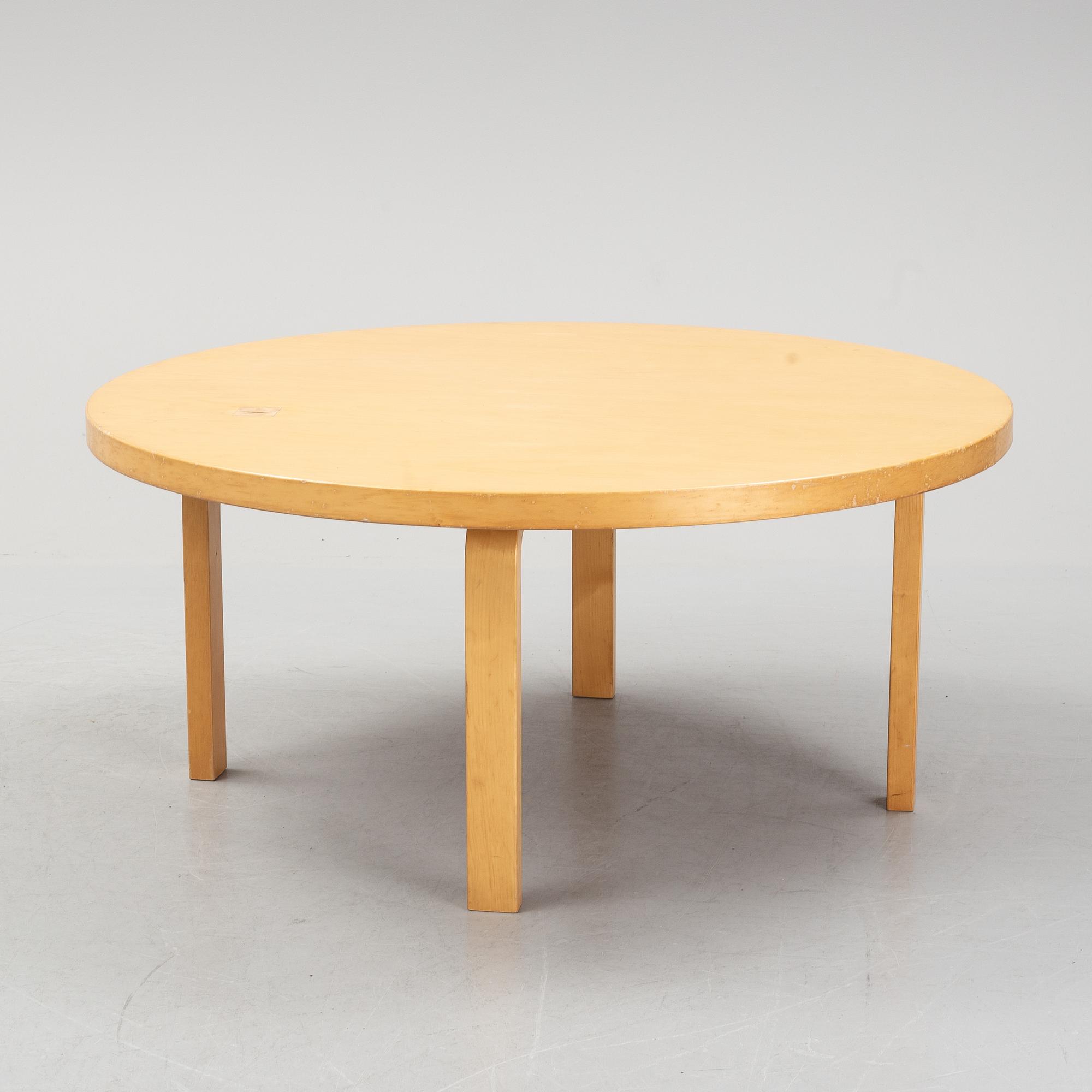 Alvar Aalto, a birch coffee table, Artek.