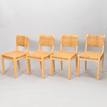 AINO AALTO, A set of four late 20th-century '615' chairs Artek.