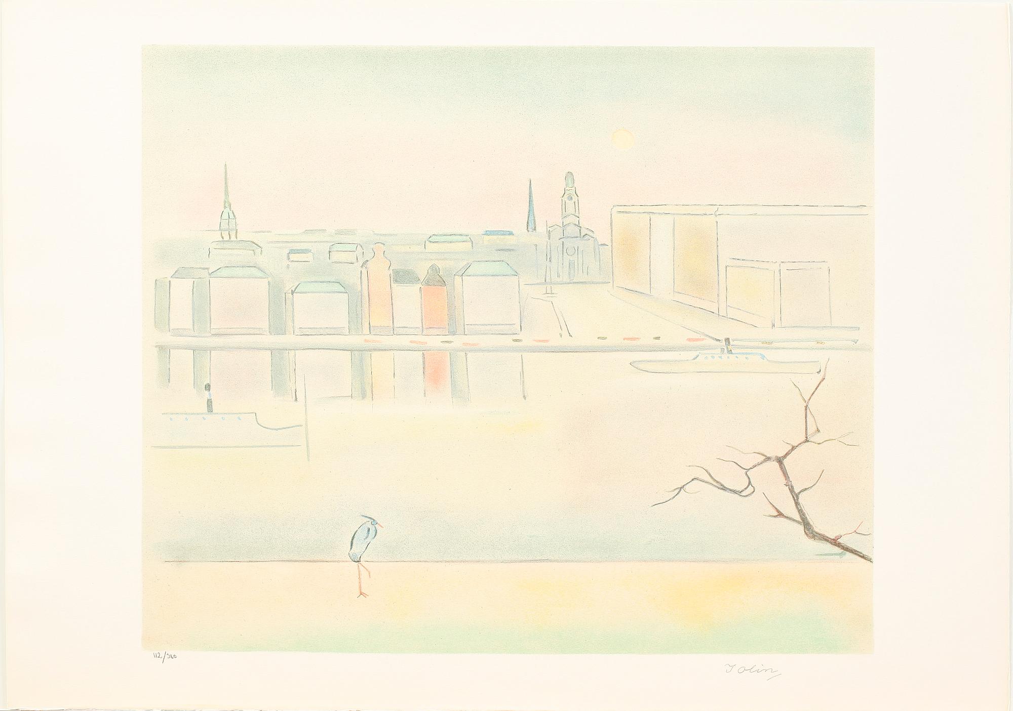 EINAR JOLIN, portfölj med 10 färglitografier, sign och numr 112/360.