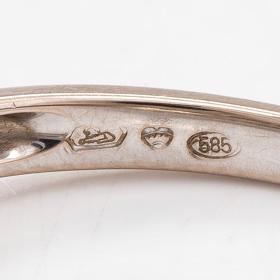 Ring, 14K vitguld och diamanter tot. ca 0,26 ct.  Kultakeskus, Tavastehus.