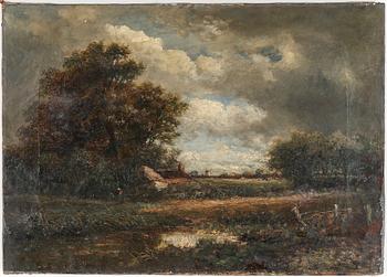 OKÄND KONSTNÄR, olja på duk, 17/1800-tal.