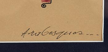 Unidentified artist, probably 1920s, watercolour on paper, signed.