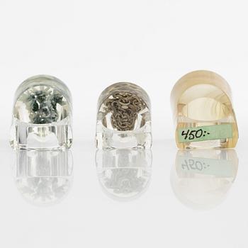 Siv Lagerström, three acrylic rings, 1970s.