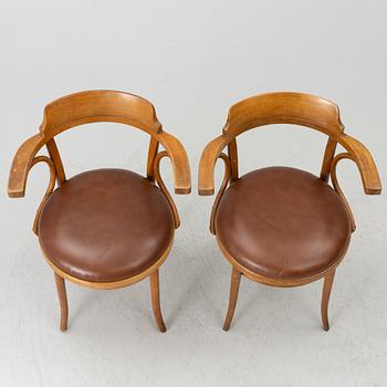 Armchairs, 6, model No. 3, Thonet, first half of the 20th century.