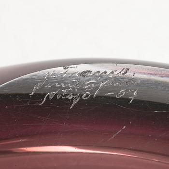 Kaj Franck, malja, "Pajunlehti", signeerattu K. Franck Nuutajärvi Notsjö -57.