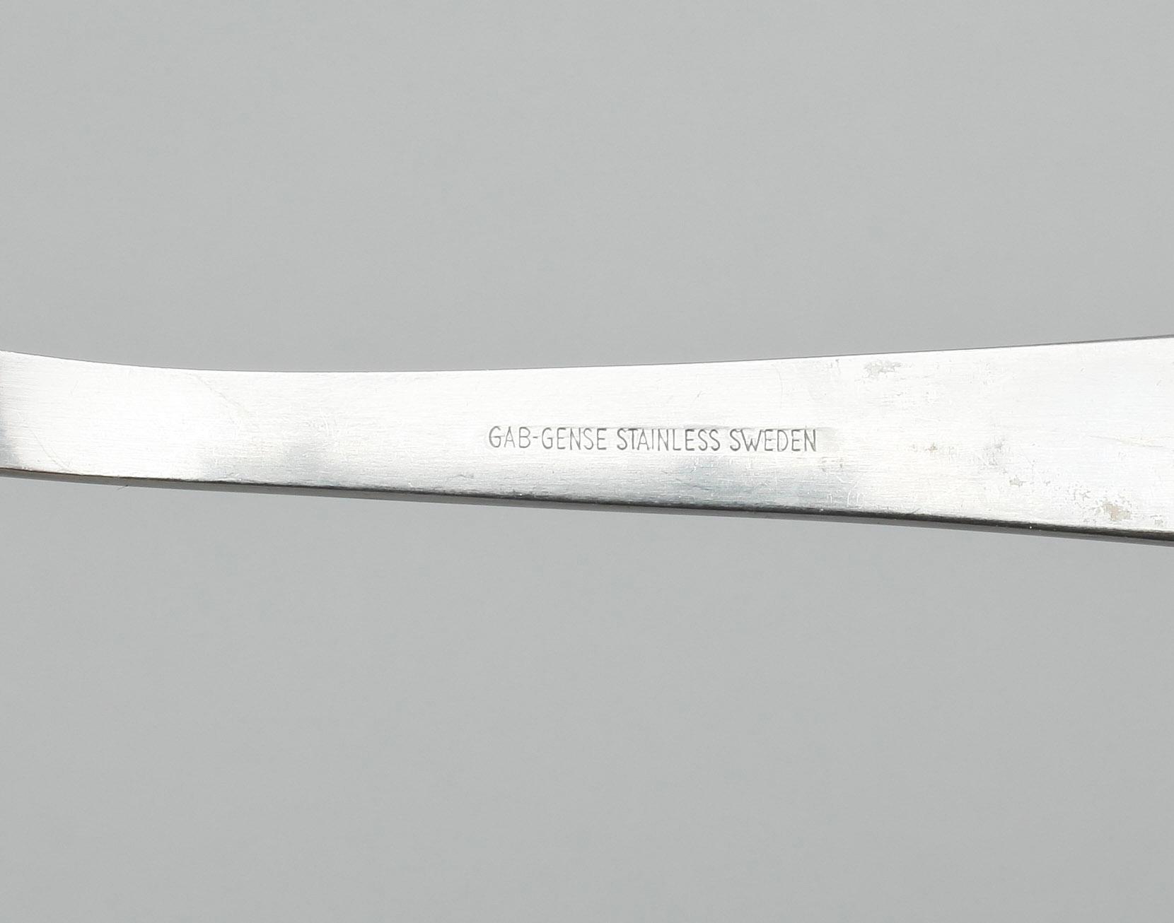 fiskBESTICK, 24 st, rostfritt stål, Gense, 1900-talets andra hälft.