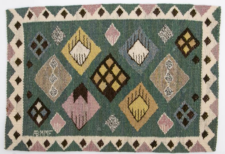 Märta Måås-Fjetterström, vävnad, "Knoppen", gobelängteknik, 35 x 50 cm, signerad AB MMF.