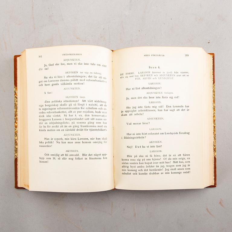 A set of 36 volumes "Samlade skrifter av August Strindberg" 1919.