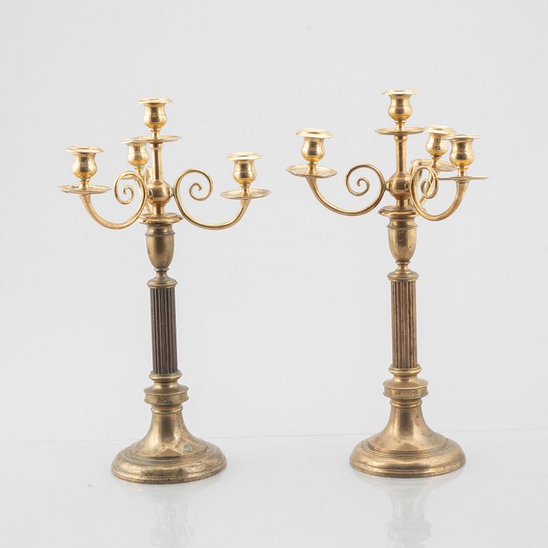 Candelabra, a pair, model no. 22, Gustavian style, Grillby Metallfabrik, 20th century.