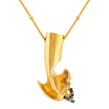 611F. A Björn Weckström necklace in 18K gold with tourmaline "Arctica", for Lapponia.