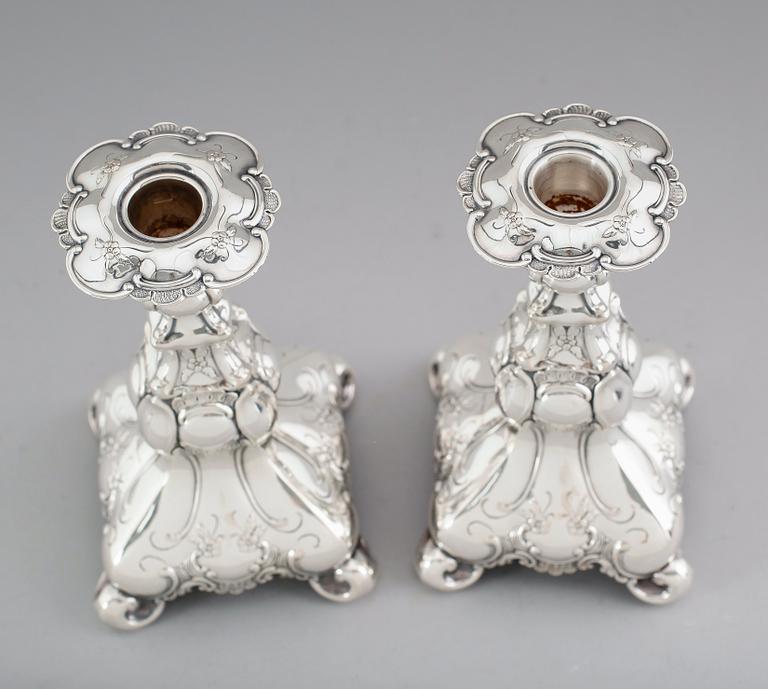 LJUSSTAKAR, 1 par, silver, GAB, Stockholm 1948.