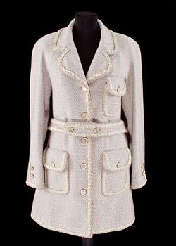 A 2001s light blue coat by Chanel.