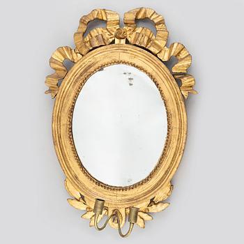 A Gustavian mirror wall sconce, late 18th Century.