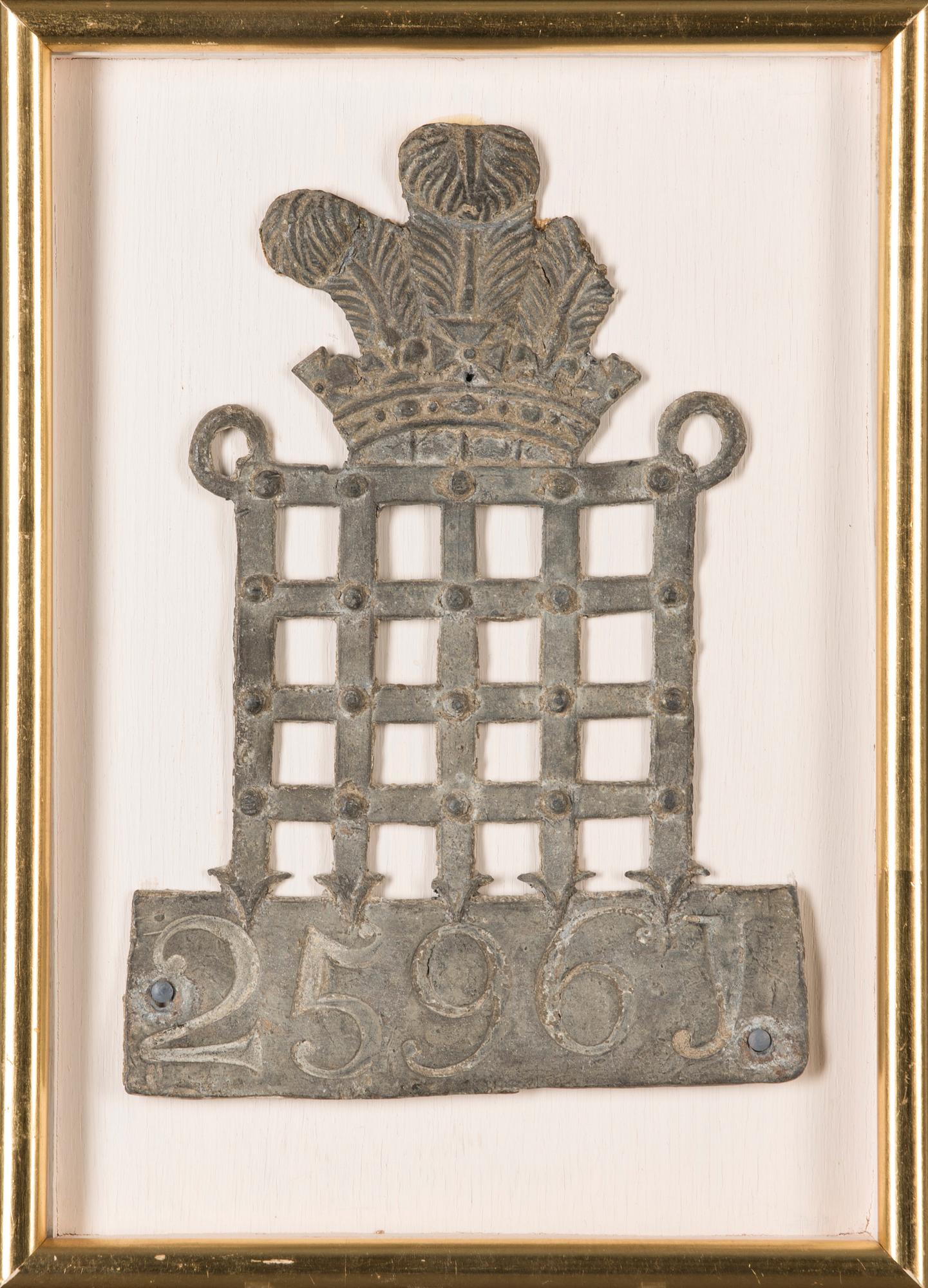 FÖRSÄKRINGSPLAKETT, metall, England 1700-1800-tal.