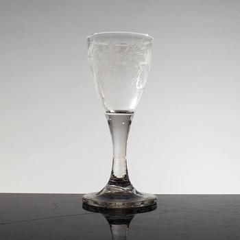 BRÖLLOPSGLAS, glas, daterat 1845.