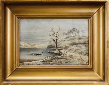 ALEXANDER C SCHMIDT, olja på plåt. Signerad och daterad 1870.