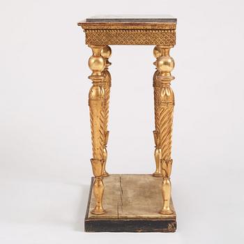 A late Gustavian console table, Stockholm, early 19th century.