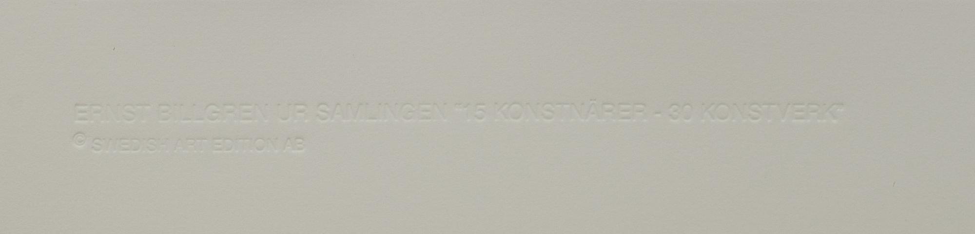 ERNST BILLGREN, etsning, stämpelsignerad.