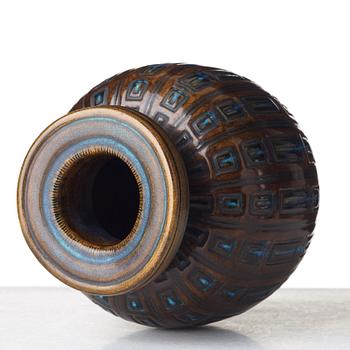 Wilhelm Kåge, a "Farsta" stoneware vase, Gustavsberg studio, Sweden 1952.